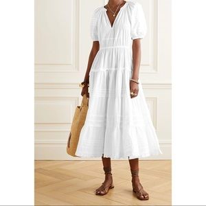 ✨NWT✨ ULLA JOHNSON Claribel Cotton-poplin Midi Dress In White, Size 2